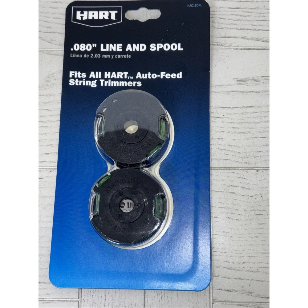 HART 2-Pack .080-inch Pre-Wound Cordless Trimmer Spools New Sealed.